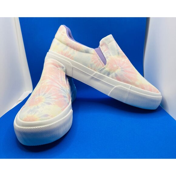 Jenn Ardor Tie-Dye Canvas Slip-On Sneakers With White Sole Pink Purple 6.5 - Picture 1 of 6